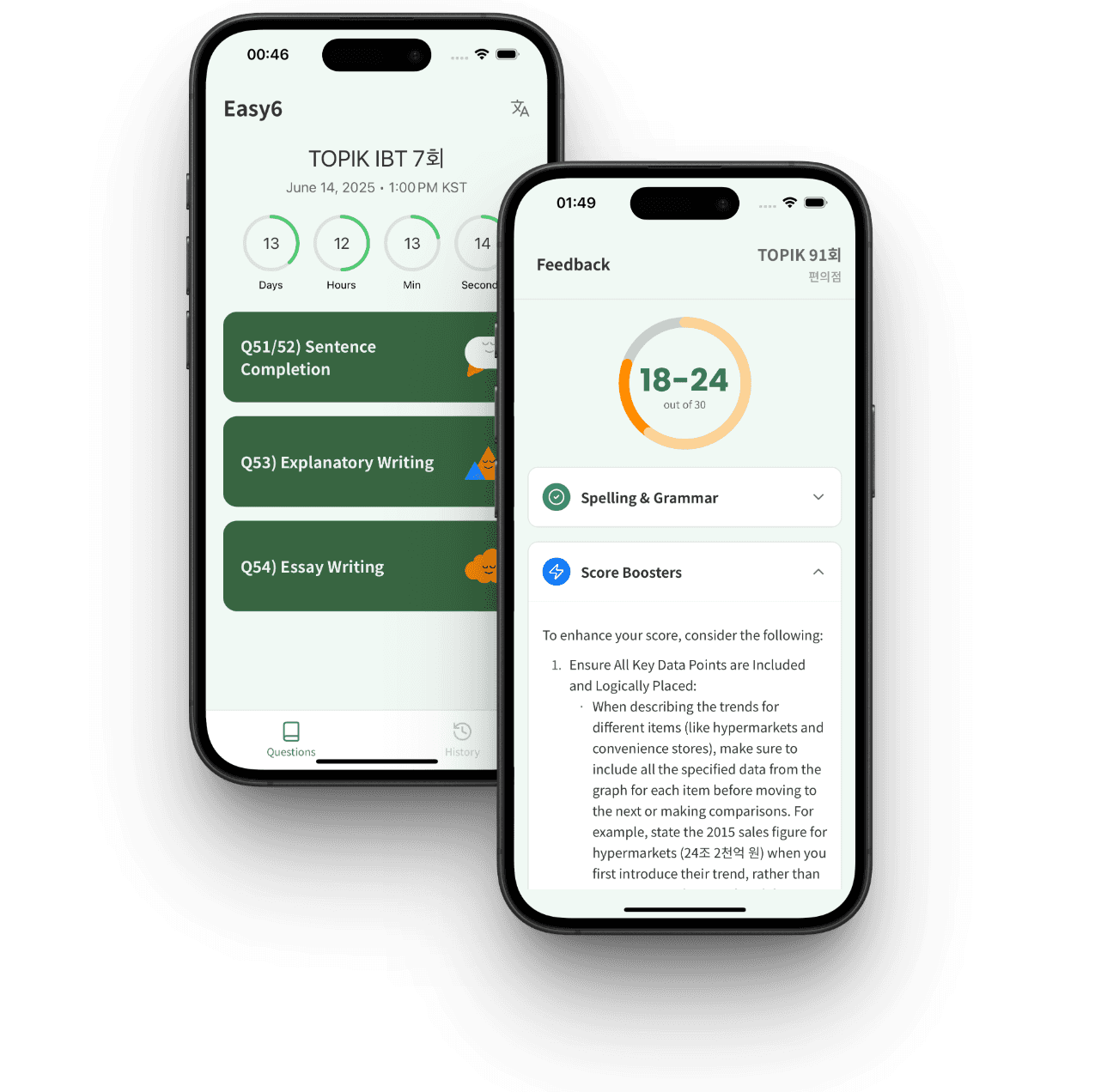 TOPIK Easy6 App Interface